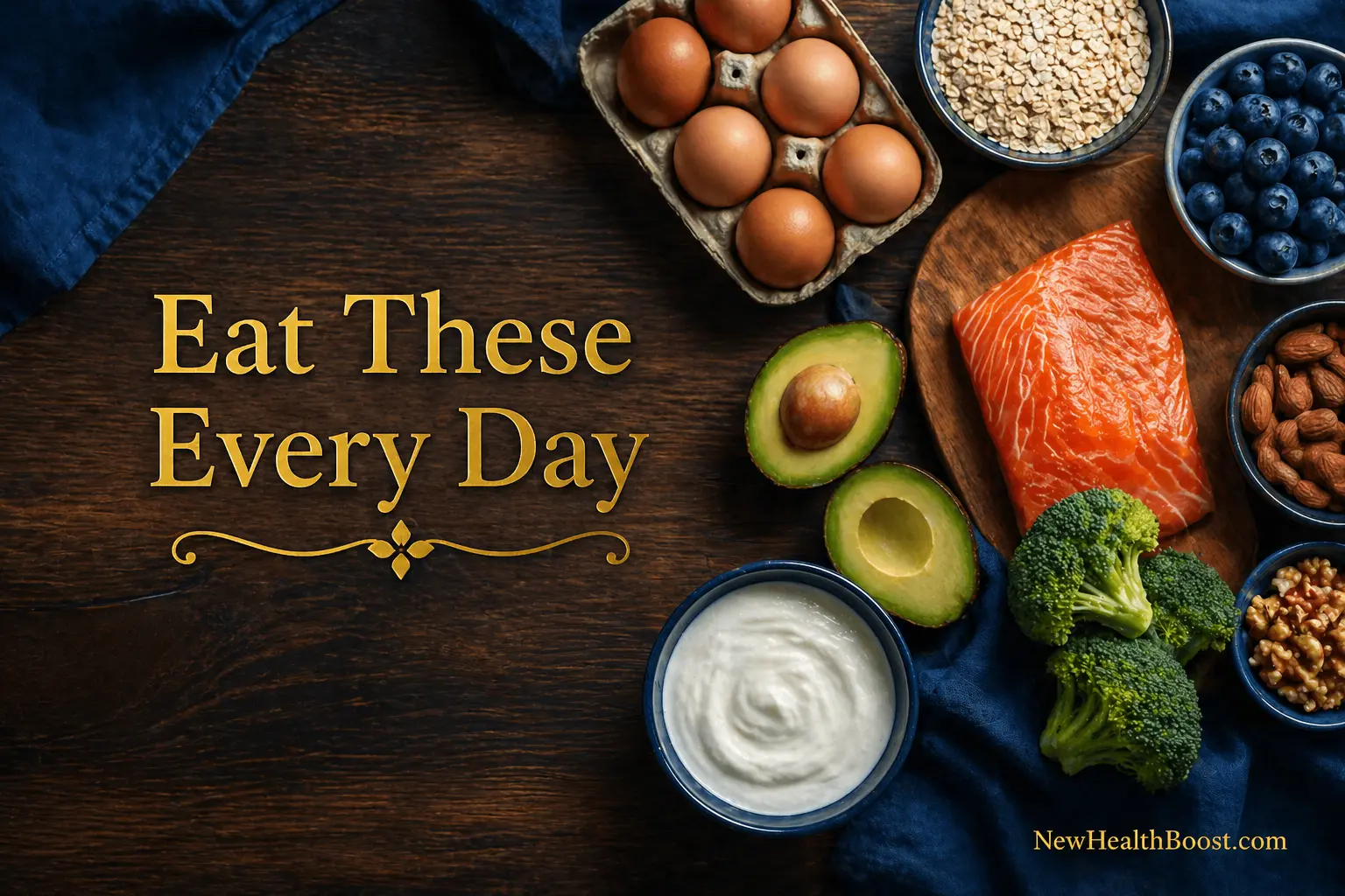 Best foods for weight loss — colorful spread of healthy protein-rich and fiber-rich foods